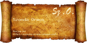 Szonda Ormos névjegykártya